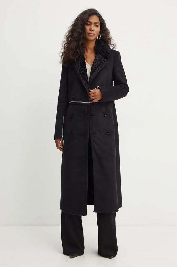 Patrizia Pepe Kaput Patrizia Pepe za žene, boja: crna, za prijelazno razdoblje, kopčanje u dva reda, 2O0144 E012