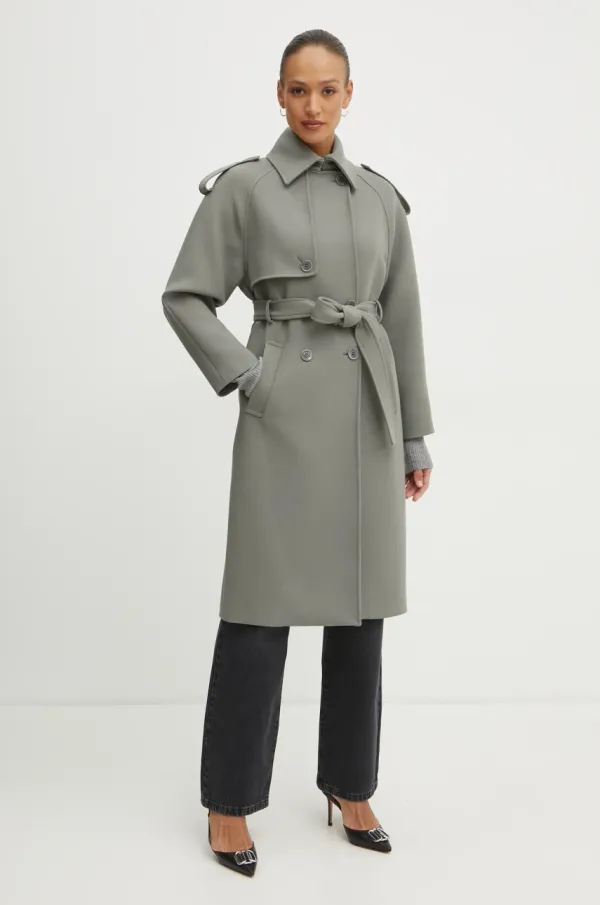 Patrizia Pepe Kaput Patrizia Pepe za žene, boja: siva, za prijelazno razdoblje, 8O0169 A5J1