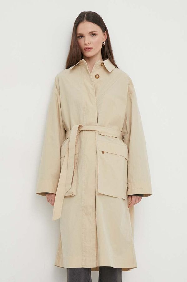 Pepe Jeans Kaput Pepe Jeans za žene, boja: bež, za prijelazno razdoblje, oversize