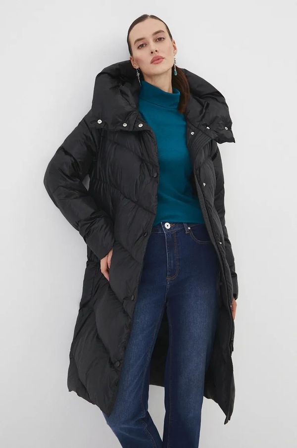 Medicine Kaput s paperjem Medicine za žene, boja: crna, za zimu