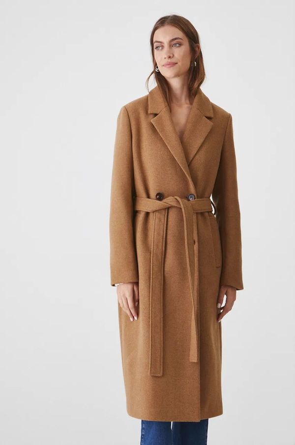 Medicine Kaput s primjesom vune Medicine za žene, boja: bež, za prijelazno razdoblje, kopčanje u dva reda