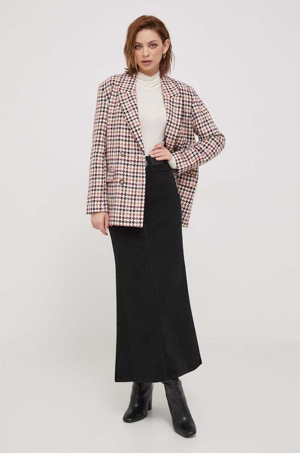 Pepe Jeans Kaput s primjesom vune Pepe Jeans za prijelazno razdoblje, kopčanje u dva reda