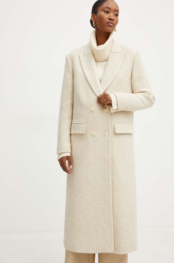 Twinset Kaput s primjesom vune Twinset boja: bež, za prijelazno razdoblje, 242TP2670