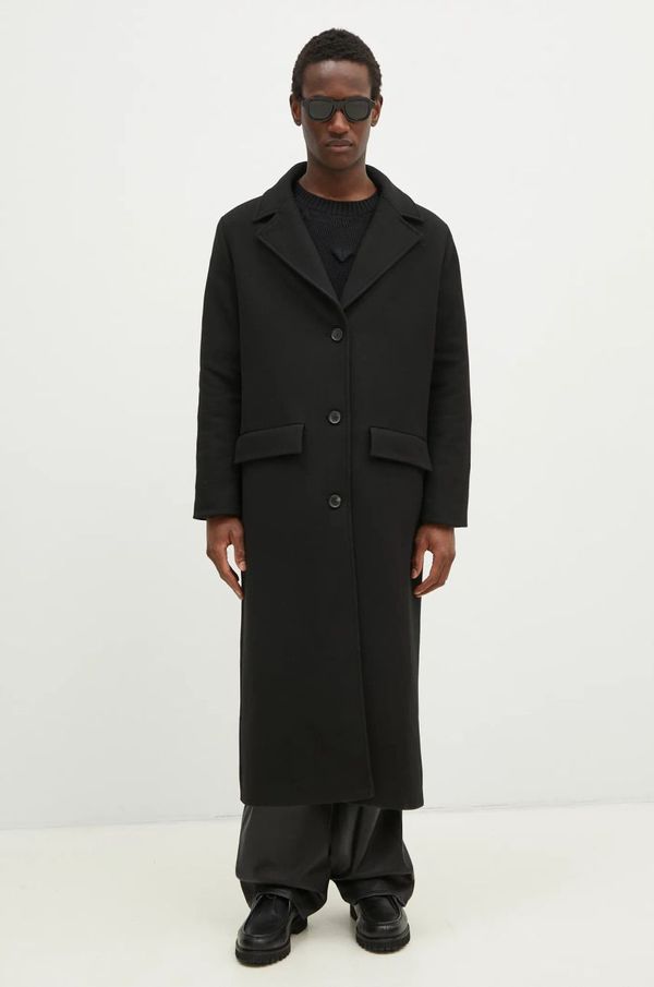 Won Hundred Kaput s primjesom vune Won Hundred za muškarce, boja: crna, za prijelazno razdoblje, 3658-14272