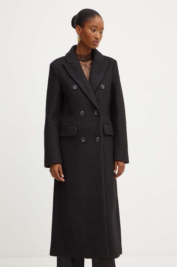 Silvian Heach Kaput Silvian Heach PLOZI za žene, boja: crna, za prijelazno razdoblje, kopčanje u dva reda, GPA24189CP