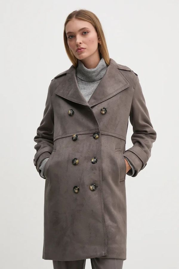 Sisley Kaput Sisley za žene, boja: siva, za prijelazno razdoblje, kopčanje u dva reda, 20AZLN04H