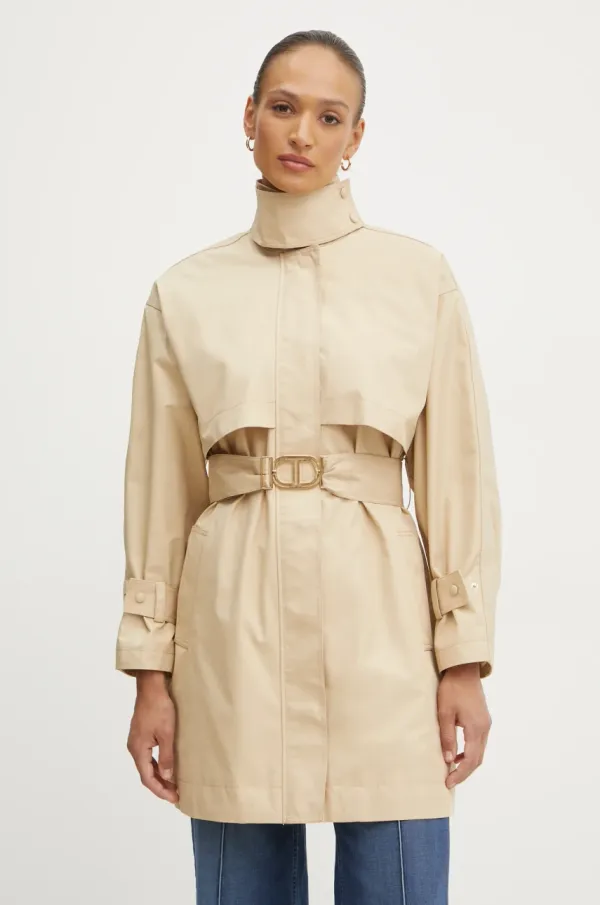 Twinset Kaput Twinset za žene, boja: bež, za prijelazno razdoblje, 251TP2661