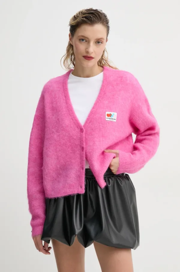 American Vintage Kardigan American Vintage za žene, boja: ružičasta, lagani, NEN19AE25