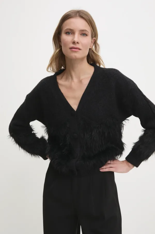 Answear Lab Kardigan Answear Lab za žene, boja: crna