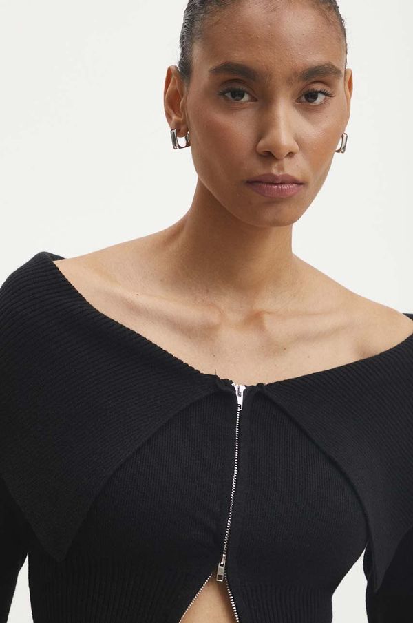 Answear Lab Kardigan Answear Lab za žene, boja: crna, lagani