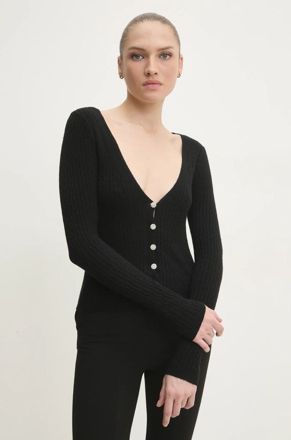 Answear Lab Kardigan Answear Lab za žene, boja: crna, lagani
