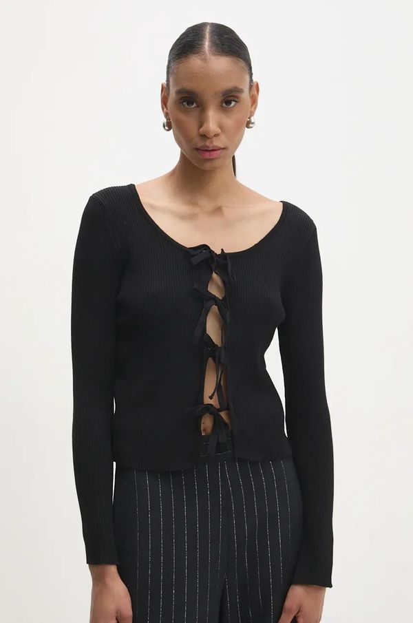 Answear Lab Kardigan Answear Lab za žene, boja: crna, lagani