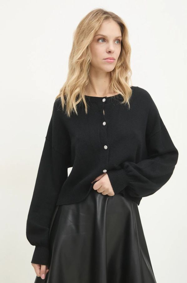 Answear Lab Kardigan Answear Lab za žene, boja: crna, lagani