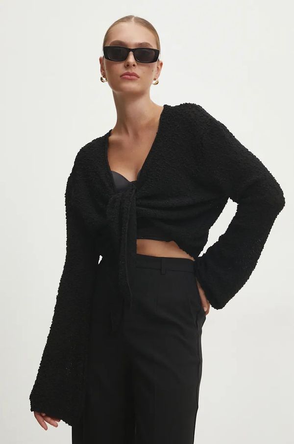Answear Lab Kardigan Answear Lab za žene, boja: crna, lagani