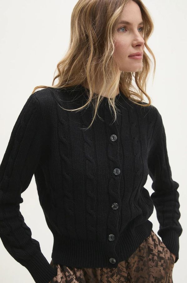Answear Lab Kardigan Answear Lab za žene, boja: crna, lagani