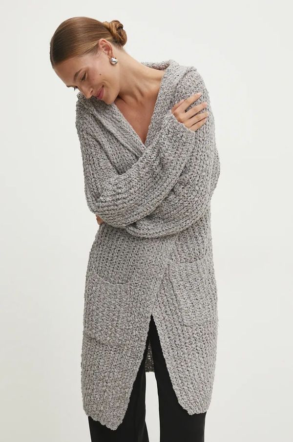 Answear Lab Kardigan Answear Lab za žene, boja: siva, lagani