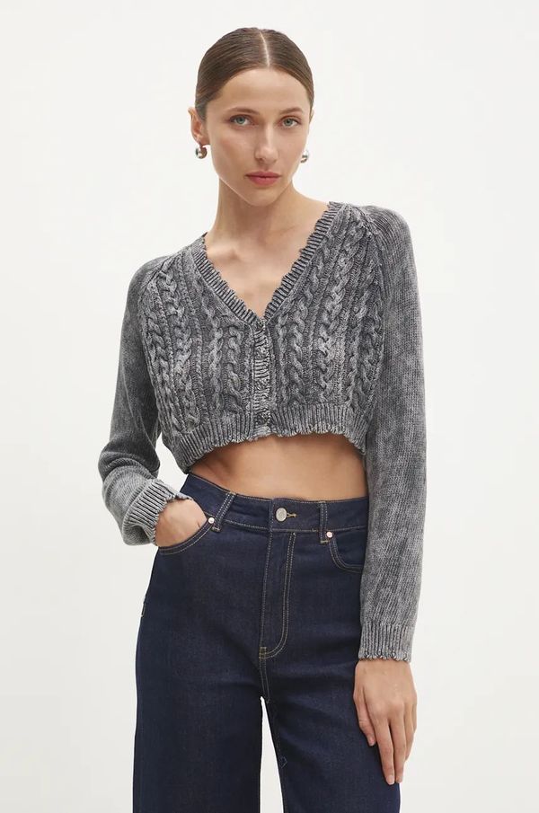 Answear Lab Kardigan Answear Lab za žene, boja: siva, lagani