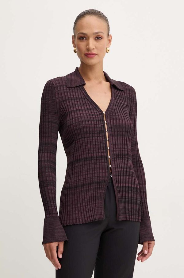 Boss Kardigan BOSS za žene, boja: ljubičasta, lagani, 50518366