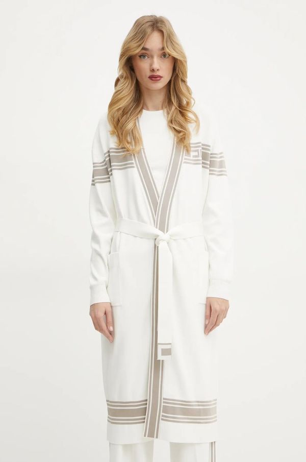 Elisabetta Franchi Kardigan Elisabetta Franchi za žene, boja: bež, lagani, MK35S51E2