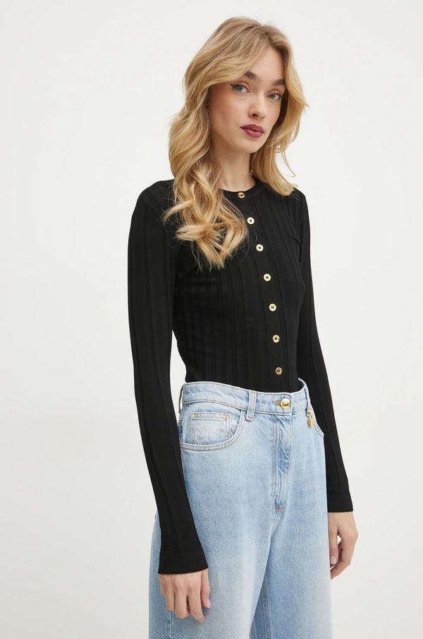 Elisabetta Franchi Kardigan Elisabetta Franchi za žene, boja: crna, lagani, MK41S51E2