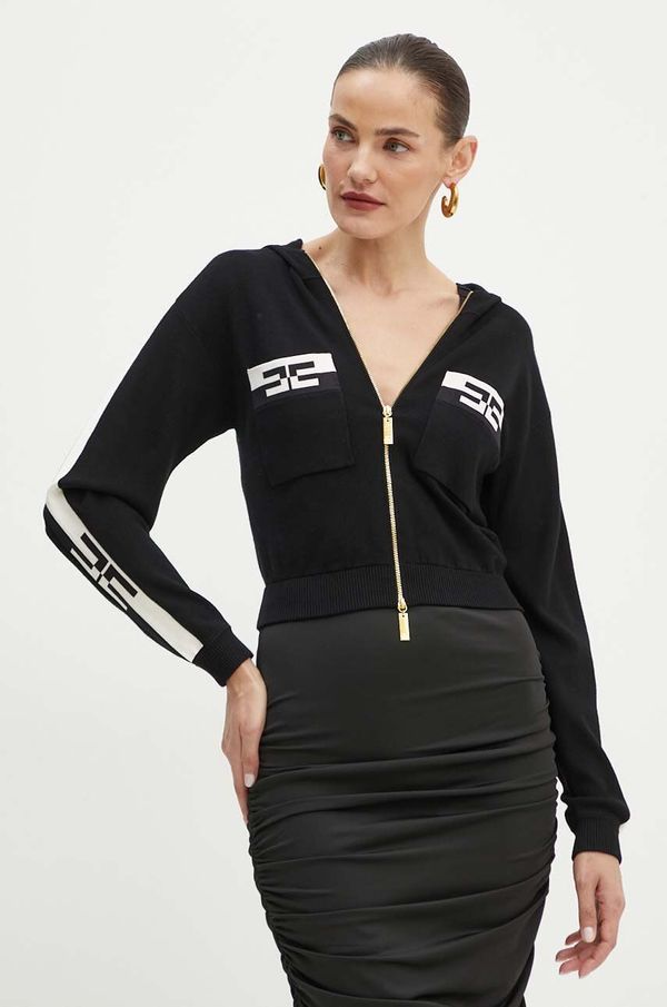 Elisabetta Franchi Kardigan Elisabetta Franchi za žene, boja: crna, lagani, MK56S46E2