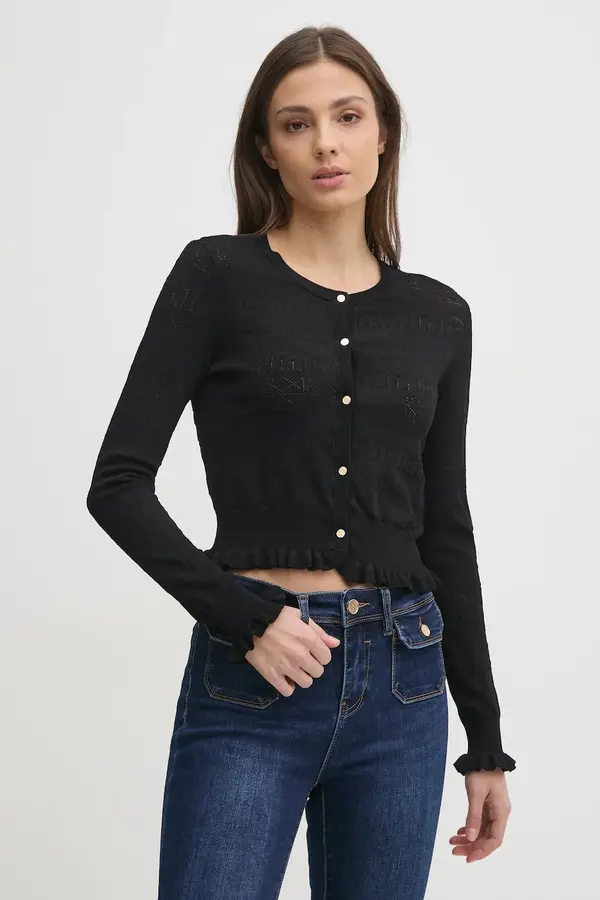 Gaudi Kardigan Gaudi za žene, boja: crna, lagani, 511BD53018