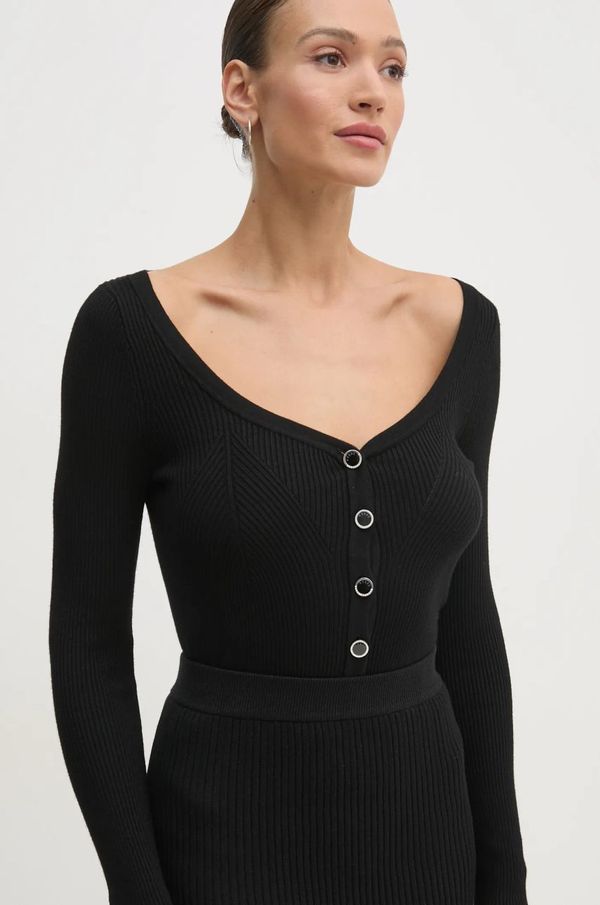 Guess Kardigan Guess KATELYN za žene, boja: crna, lagani, W5RR08 Z2V62