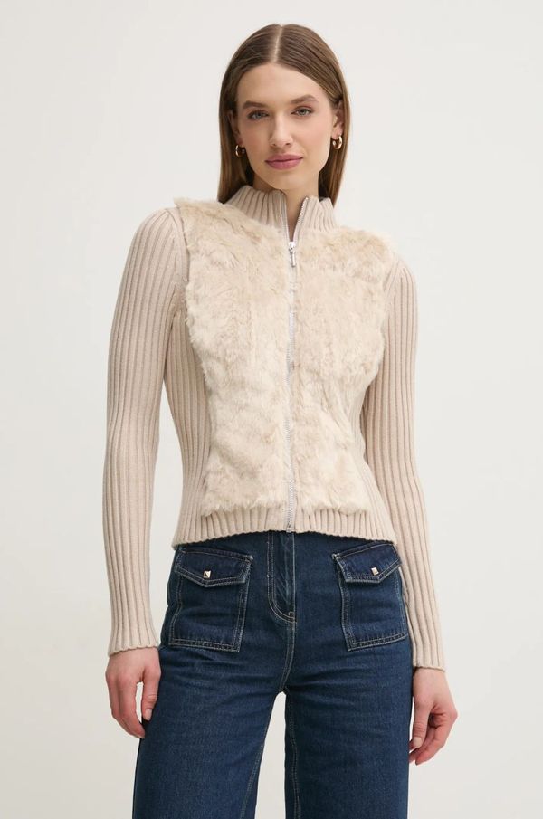 Guess Kardigan Guess MILA za žene, boja: bež, topli, W4BR74 Z2ZK2