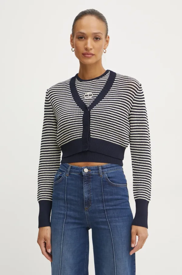 Twinset Kardigan i top Twinset boja: tamno plava, 251TP3320