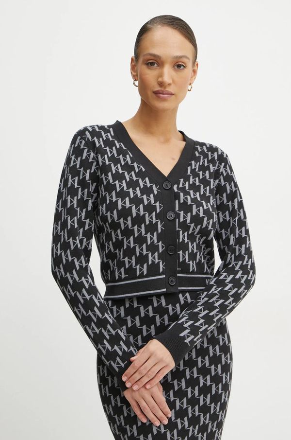 Karl Lagerfeld Kardigan Karl Lagerfeld za žene, boja: crna, lagani, A1W18039