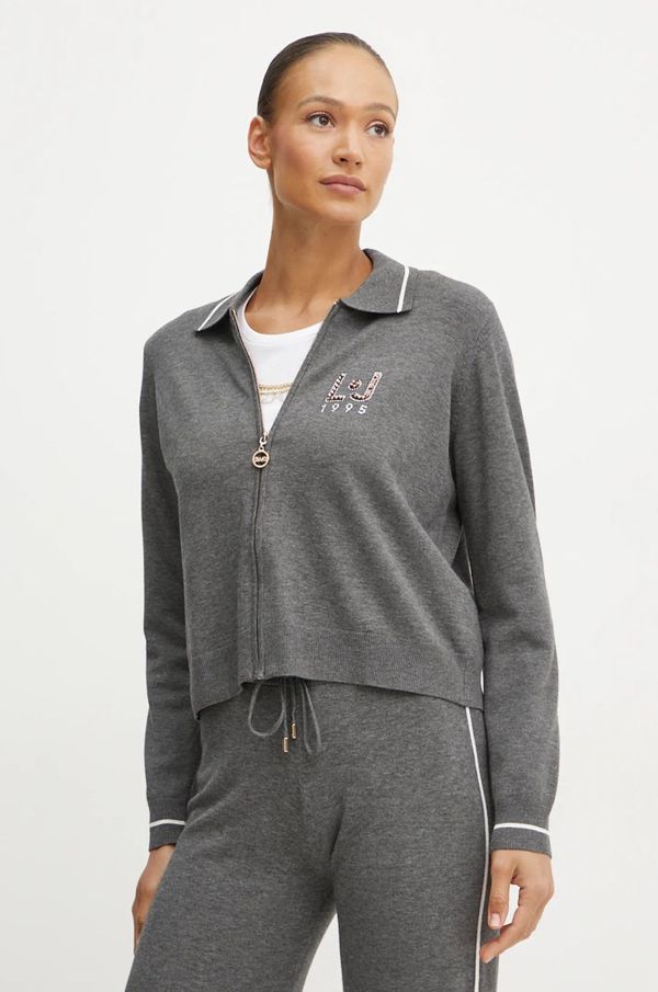 Liu Jo Kardigan Liu Jo za žene, boja: siva, lagani, TF4314 MS63L