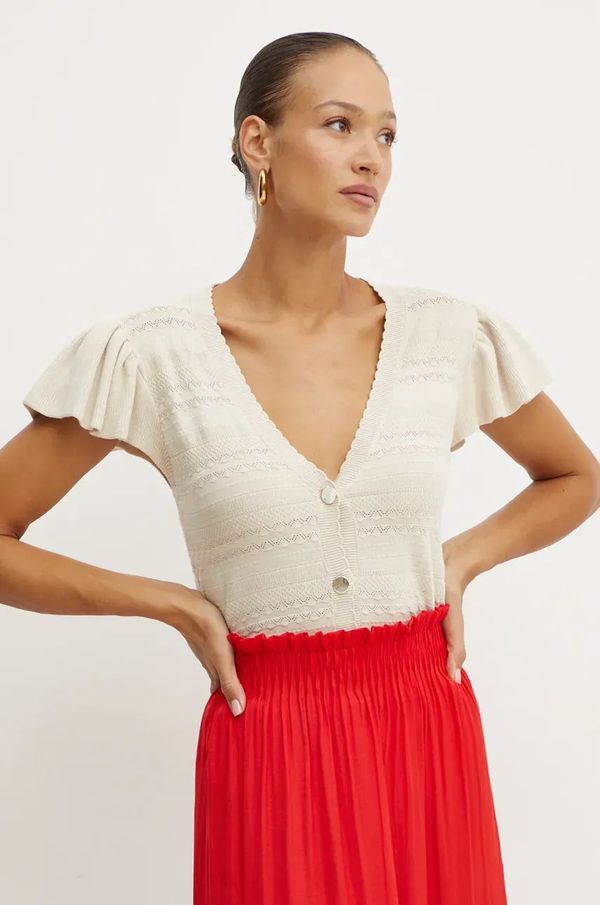 Morgan Kardigan Morgan MFRESH za žene, boja: bež, lagani, MFRESH