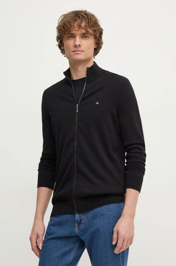Calvin Klein Kardigan s dodatkom svile Calvin Klein boja: crna, K10K114337