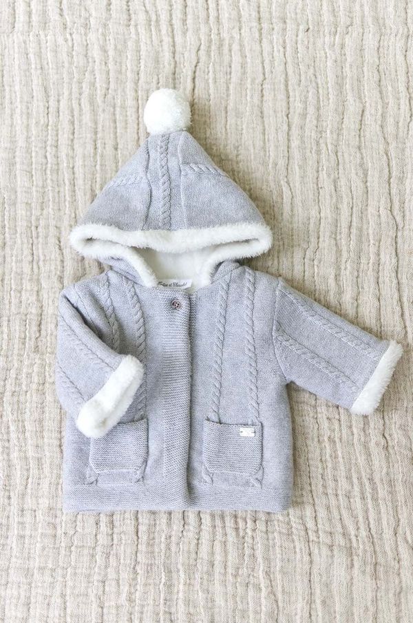 TARTINE ET CHOCOLAT Kardigan s ododatkom vune za bebe Tartine et Chocolat boja: siva, topli, TZ40000