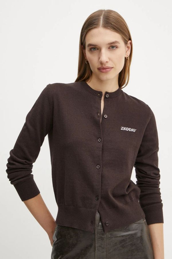 2NDDAY Kardigan s primjesom vune 2NDDAY Vinny boja: smeđa, lagani, 2251341408
