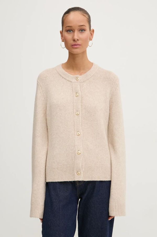 Abercrombie & Fitch Kardigan s primjesom vune Abercrombie & Fitch boja: bež, KI150-4429