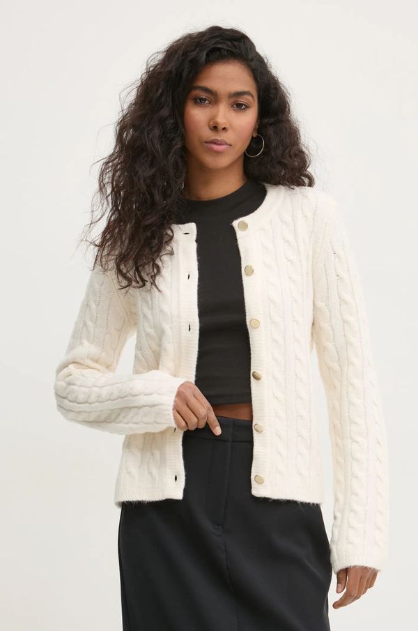 Abercrombie & Fitch Kardigan s primjesom vune Abercrombie & Fitch boja: bež, KI150-4459