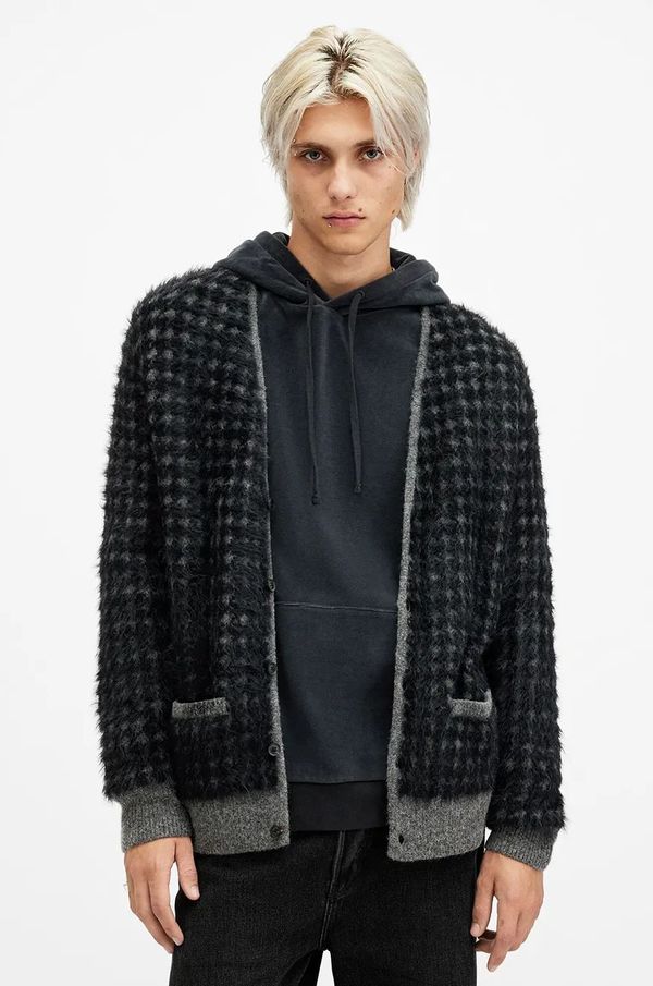 AllSaints Kardigan s primjesom vune AllSaints EDGAR boja: crna, M041KB