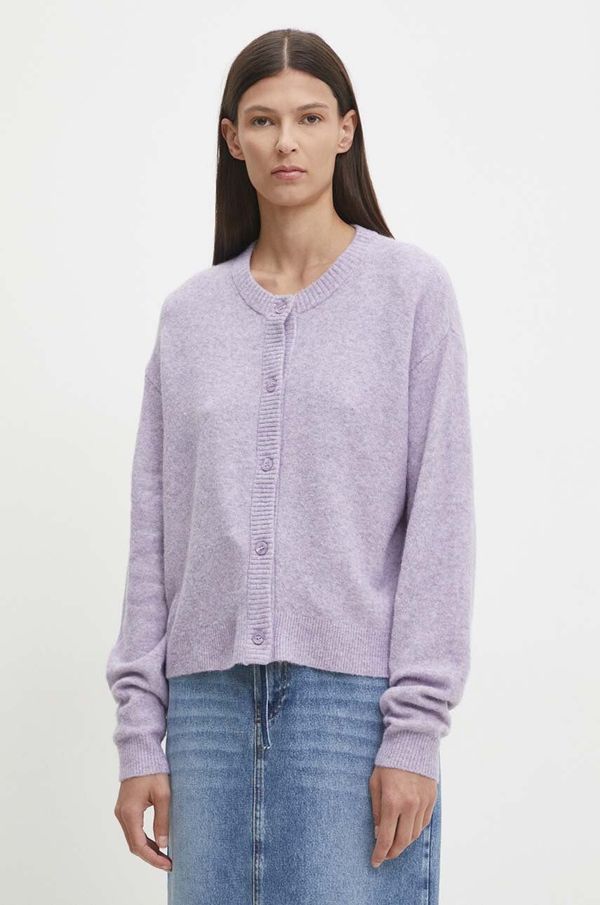 American Vintage Kardigan s primjesom vune American Vintage boja: ljubičasta, DAM19EH24