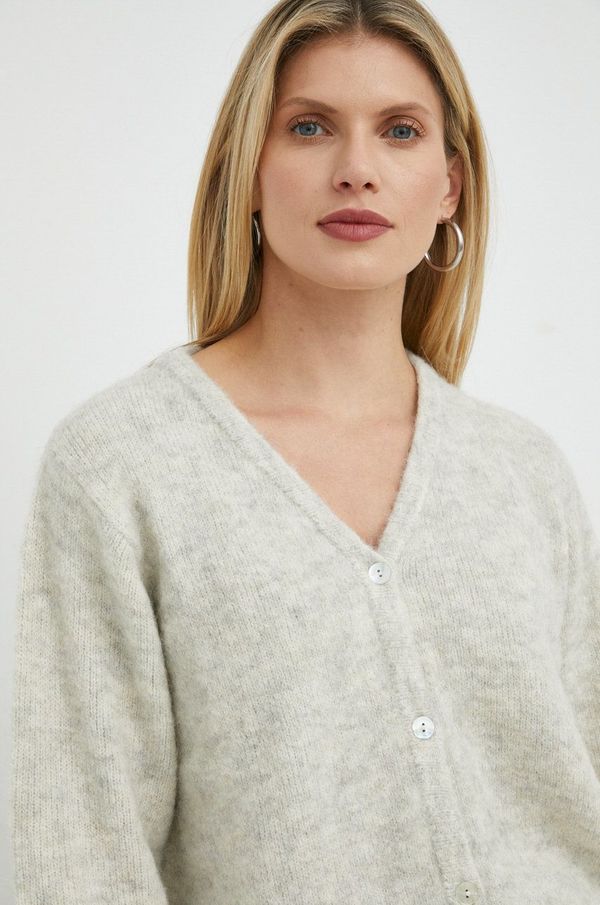 American Vintage Kardigan s primjesom vune American Vintage za žene, boja: siva