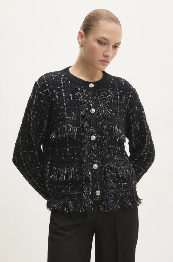 Answear Lab Kardigan s primjesom vune Answear Lab boja: crna, lagani