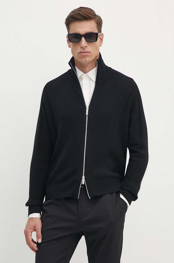 Armani Exchange Kardigan s primjesom vune Armani Exchange boja: crna, 6DZE6G ZM5BZ