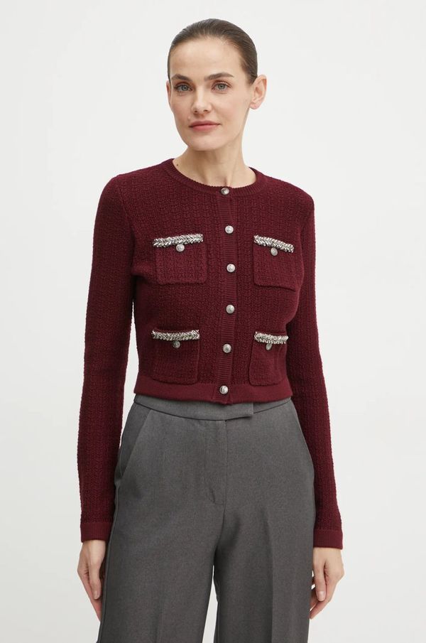 Elisabetta Franchi Kardigan s primjesom vune Elisabetta Franchi boja: bordo, MK17S47E2