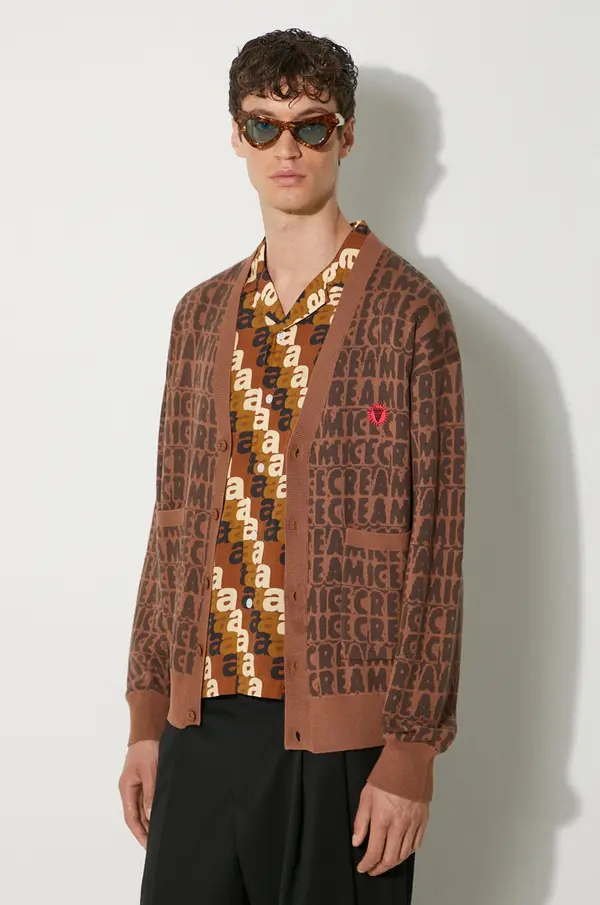 Icecream Kardigan s primjesom vune ICECREAM Text Print Cardigan
