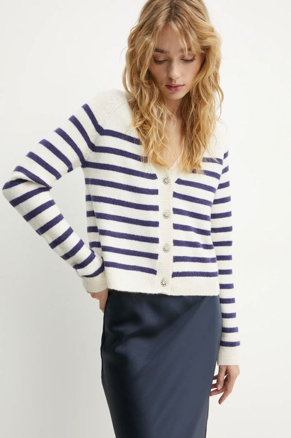 Morgan Kardigan s primjesom vune Morgan MCLAPAM boja: bež, MCLAPAM