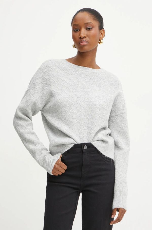 Morgan Kardigan s primjesom vune Morgan MECHAZ boja: siva, MECHAZ