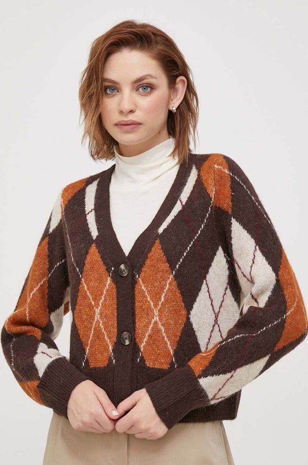 Pepe Jeans Kardigan s primjesom vune Pepe Jeans Eliot boja: smeđa