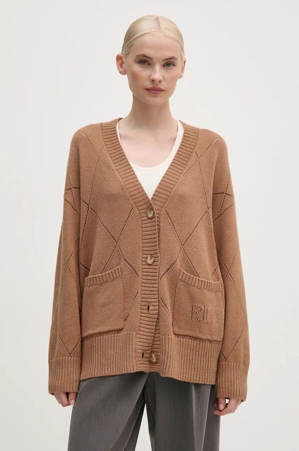 Pepe Jeans Kardigan s primjesom vune Pepe Jeans IDRIS CARDIGAN boja: bež, PL702213