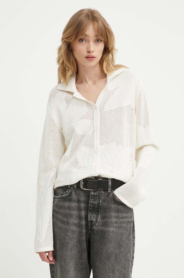 Samsoe Samsoe Kardigan s primjesom vune Samsoe Samsoe SACONA boja: bež, F24200034