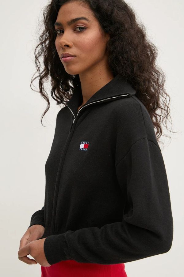 Tommy Jeans Kardigan s primjesom vune Tommy Jeans boja: crna, DW0DW19886